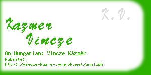 kazmer vincze business card